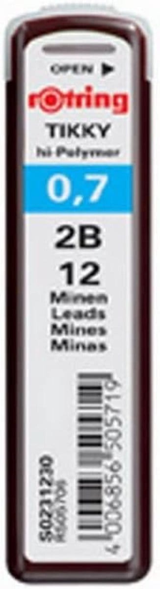 Vullingen voor Fijne Mechanische Potloden 0.7mm 2B - 12 Stuks