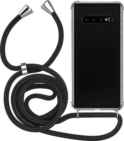 Hoesje met koord - ketting - Draagriem voor Schouder / Nek - touw - Hanger - Schouder tas - Geschikt voor: Samsung Galaxy S10 Plus - transparant