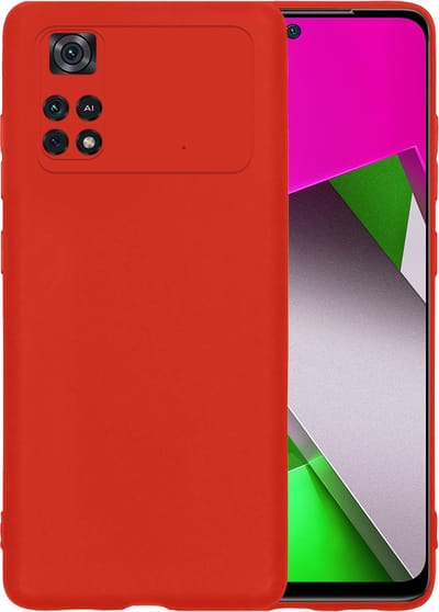 Hoesje - Geschikt voor Xiaomi Poco X4 Pro 5G - Sterk & Shockproof - Hoes Cover - Siliconen Case - Telefoonhoesjes - Rood