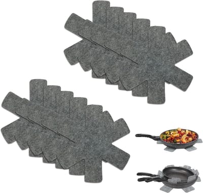 Pannen- en pannenbeschermers voor krassen, 10 stuks, 26 cm, grijs, oppervlaktebescherming