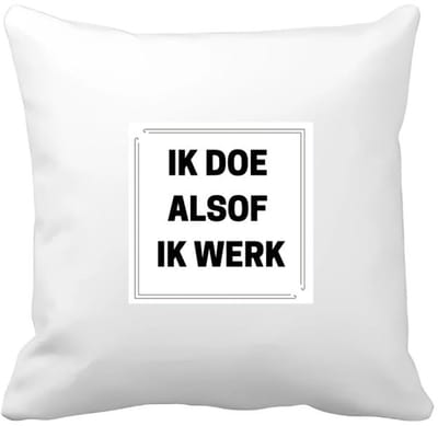 Akyol - ik doe alsof ik werk Kussen hoes - Collega - collega - grappige tekst - 40 bij 40 cm
