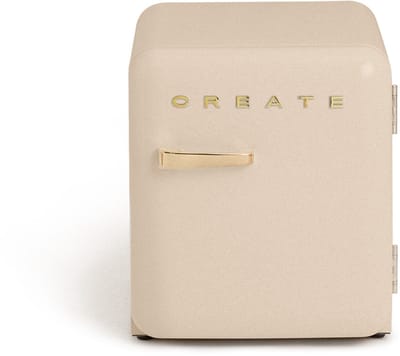 CREATE - Koelkast in retrostijl - Zand - Handvat Goud - FRIDGE RETRO 48L
