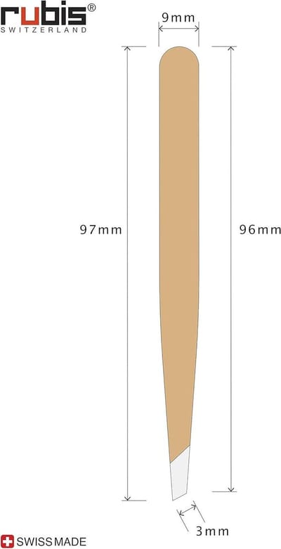Schuine Elegance pincet goud met gatendesign - wenkbrauwpincet van verguld metaal