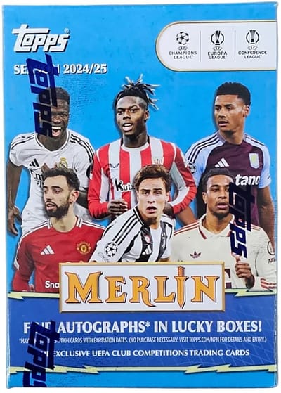 2024/25 Topps Chrome Merlin UEFA Club Competitions Soccer 7-Pack Blaster Trading Cards