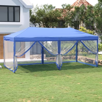 vidaXL - Partytent - inklapbaar - met - zijwanden - 3x6 - m - blauw