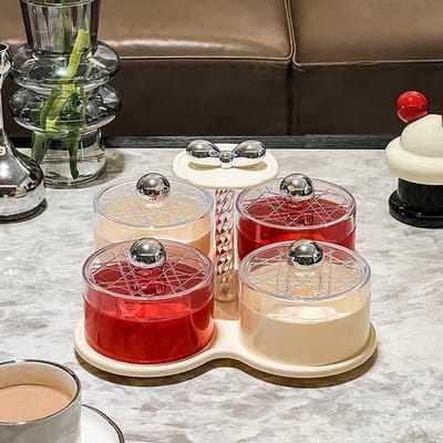 Plateau de fruits secs Luxe léger Créatif Qualité alimentaire Plateau à fruits avec couvercle Plateau à bonbons et noix pour la maison Plateau de rafraîchissements Plateau à snacks