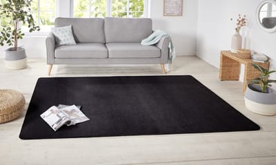 Flycarpets Laagpolig Effen Uni Vloerkleed - Nasty - Zwart 200x300 cm