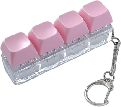 Keyboard Fidget Toy , stressverlichtend speelgoed met toetsenbord, stressverlichtende sleutelhanger met knop, stressverlichtend cadeau, roze