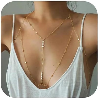 Allecto Plus - Sexy lichaamsketting voor vrouwen - Meerlaags - Buik-taille ketting - Bikini-beha-accessoire - Zomer strand - Strass lichaamssieraden