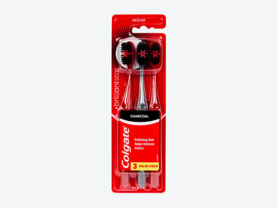 Colgate Charcoal Tandenborstels – 3-pack Houtskoolborstels voor Wittere Tanden – Mondverzorging