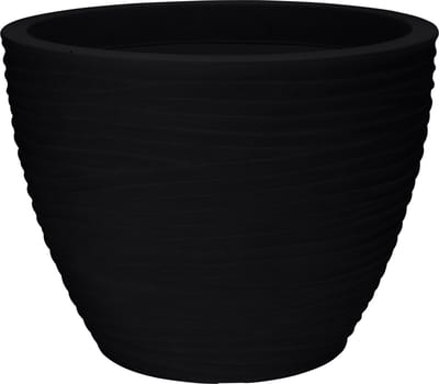 Pro Garden Plantenpot/bloempot Dunes - Tuin - stevig kunststof - antraciet - D50 x H38 cm - Voor buiten