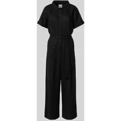 Jumpsuit van linnenmix met strikceintuur model 'LINNO'
