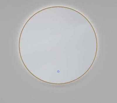Wiesbaden Novi spiegel rond met LED, dimbaar 60 cm geborsteld messing