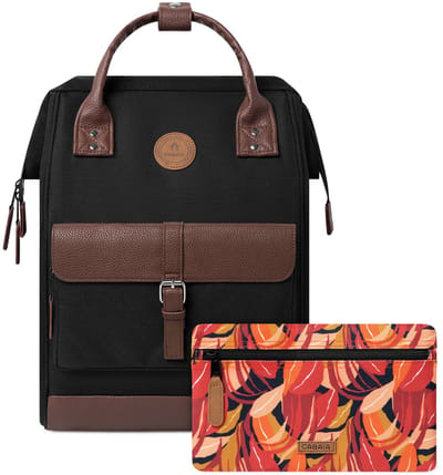 CABAIA - Rugzak Adventurer Medium 18L Managua, Computercompartiment 13", Levenslange garantie, Brede opening - Zwart
