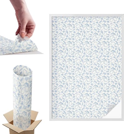 Tulup Raamfolie Anti inkijk - Citroenpatroon Anti inkijk Raamfolie - 100x146 cm - Wit Raamfolie Tegen inkijk - Zelfklevende Anti inkijk Folie Glas in Lood - Voor de keuken, het kantoor en de hal. - Zonwerende Raamfolie Glas in Lood