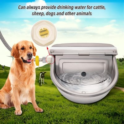 waterbak met vlotterventiel, waterdispenser voor honden, vee-drinkbak met slang, voor vee, kippen, paarden, runderen, varkens, geiten, runderen, koe