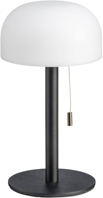 Luxus Europe - Tafellamp Bobby Zwart - Draadloze LED Tafellamp Binnen & Buiten - Trekkoord - USB-C Oplaadbaar - 3 Lichtkleuren