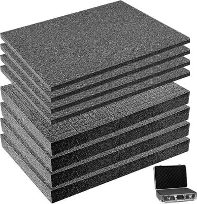 Rasterschuim Sets - Kubusschuim Inleg - Gereedschap Beschermen - Zelf Op Maat Te Snijden - 8 Stuks 40x30cm - Zwart