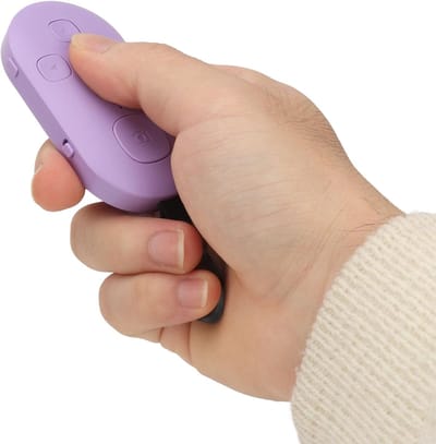 Bluetooth Afstandsbediening - Selfie Clicker Pagina Turner - Video's Bekijken - 10 Meter Bereik - 200mAh Batterij - Paars