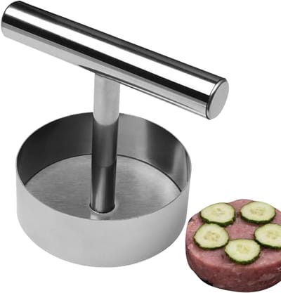 Burgerpers RVS - Vleesvormer - Maaltijdbereiding - Gelijkmatige Druk - 140 g - Zilverkleurig