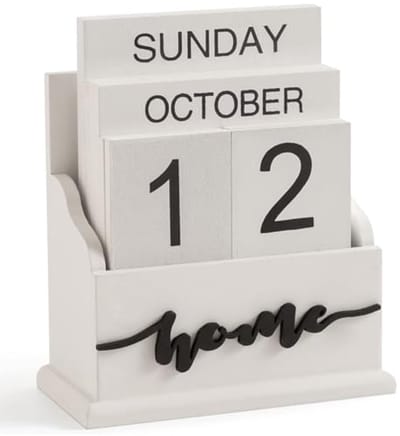 Houten bureau kalender met herbruikbare blokken voor thuiskantoor en klaslokaal decoratie
