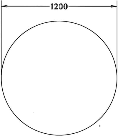 Los rond 25 mm melamine bureaublad 120CM doorsnede Robson Eiken