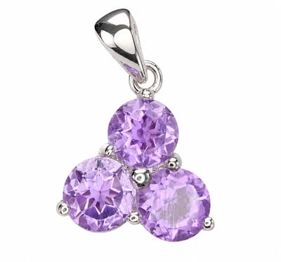 Luxe Amethist Hanger 925 Zilver Rhodium Plated – Paarse Edelsteen Kettinghanger Dames – Elegante Sieraden Cadeau voor Vrouw