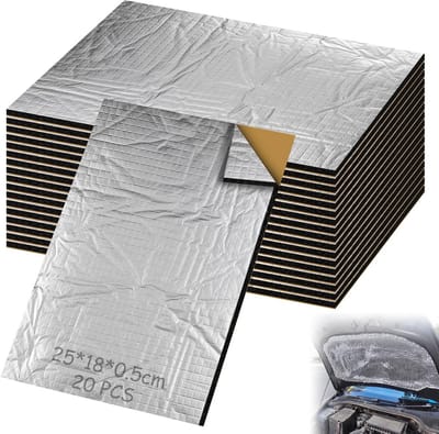 20 Stuks Geluidsisolatie Matten 5 mm Zelfklevend Aluminium Butyl voor Auto en Meer