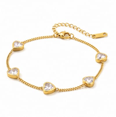 Luxe armband - Verguld - zirkonia - vrouwen armband - Goudkleurig armbanden - hoogwaardig roestvrij staal- armbandje - Goudkleurig - cadeau - verjaardag cadeau - Kerst cadeau