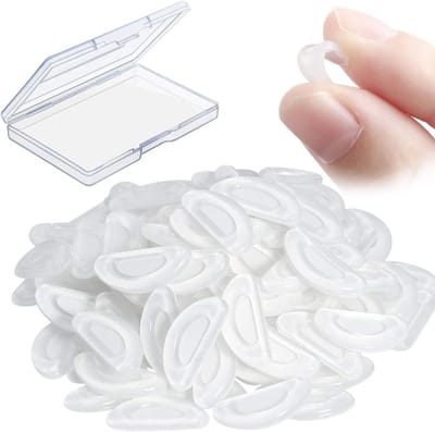 24 paar zelfklevende neuspads voor brillen, D-vormige zelfklevende antislip zachte siliconen neuspads voor brillen en zonnebrillen, 15 mm (transparant)
