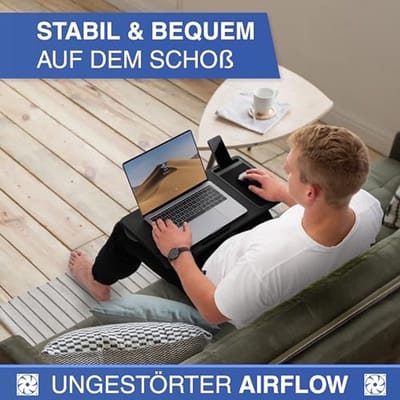 Laptop pad tot 17 inch - Ideaal voor werken vanuit bed - Inclusief muismat en telefoonhouder