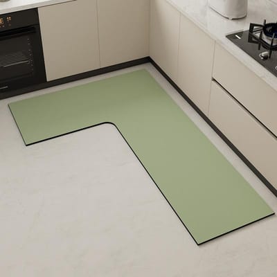Moderne Eenvoudige L-vormige Keukenvloermat Absorberend Olieabsorberend Diatomeeënaarde Vloermat Huishoudelijk Badkamer Badkamer Antislip Voetmat 80 * 120 * 45cm