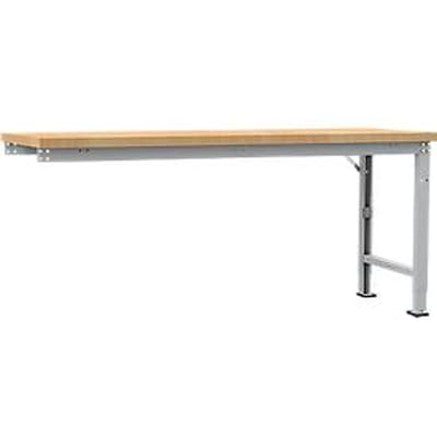 Manuflex aanbouw-werkbank Profi speciaal, tafelblad multiplex, 2000 x 700 mm, aluminium zilver
