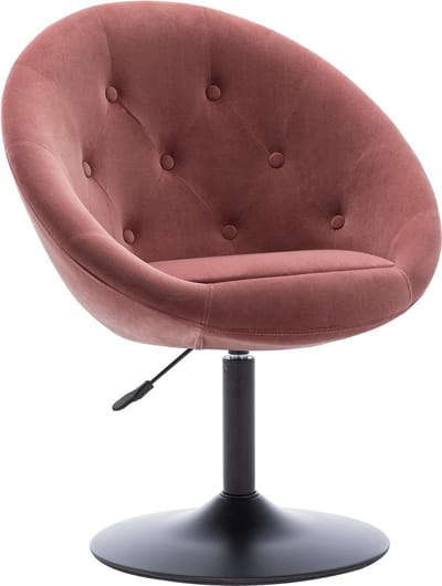 Stijlvolle Fluwelen Draaistoel met Armleuningen - Verstelbare Lounge Fauteuil voor Woonkamer, Eetkamer en Slaapkamer - Roze