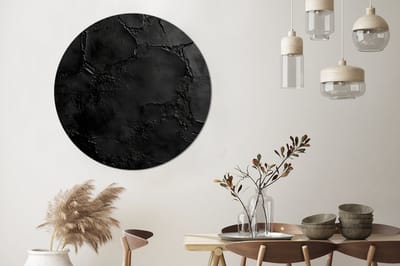 WallCircle - Wandcirkel - Muurcirkel - Zwart - Verf - Aluminium - Dibond - 120x120 cm - Binnen en Buiten XXL