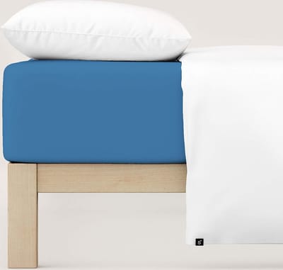 Schlafgut Pure Jersey Hoeslaken M - 120x200 - 130x220 615 Blue Mid