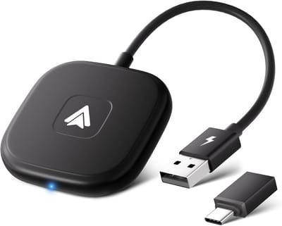 TIM®Dongle Pro - Geschikt voor Carplay & Android auto - Draadloos / Wireless Carplay – USB Of USB-C Aansluiting - Zwart - 14cm x 5cm x 2cm