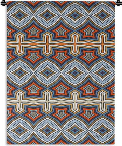 Wandkleed - Wanddoek - Patroon - Afrika - Vormen - 90x120 cm - Wandtapijt