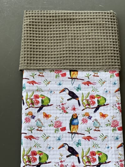 baby deken kinderwagen deken wieg deken legergroen birds 60 x 90 cm