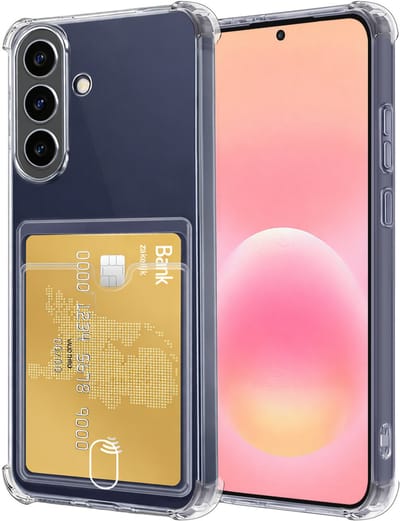 Hoesje - Geschikt voor Samsung Galaxy A57 - Met Pashouder en Kaarthouder - Telefoon Hoes Shockproof - Siliconen Case - Back Cover - Shock Proof - Pasjes Houder - Transparant