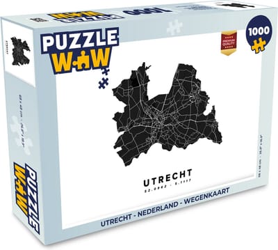 Puzzel Utrecht - Nederland - Wegenkaart - Legpuzzel - Puzzel 1000 stukjes volwassenen