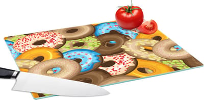 Glazen Snijplank - 39x28 - Donuts - Patronen - Sterren - Snijplanken Glas