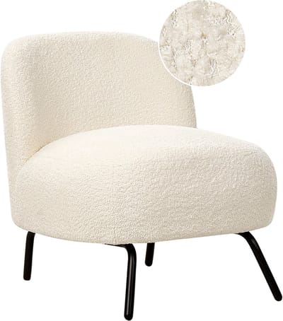 KUMLA - Fauteuil - Gebroken wit - Bouclé
