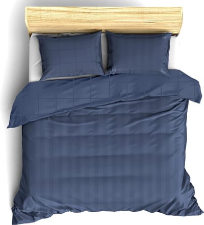 De Witte Lietaer Dekbedovertrek Katoen Satijn Zygo - Hotelmaat - 260 x 240 cm - Blauw
