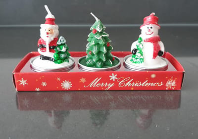 Kerst Kaars Set - 3 Stuks