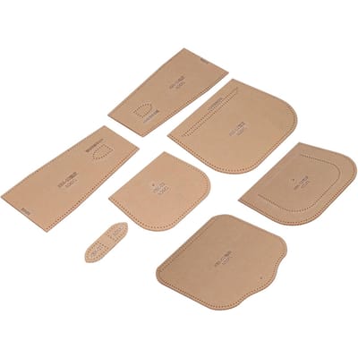 Acrylsjabloon Transparant Nauwkeurige Snijafstand Leer Tas Sjabloon met Beschermlaag beige