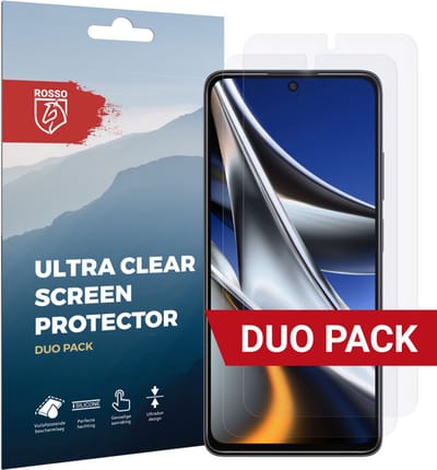 Rosso Screen Protector Ultra Clear Duo Pack Geschikt voor Xiaomi Poco X4 Pro | TPU Folie | Case Friendly | 2 Stuks
