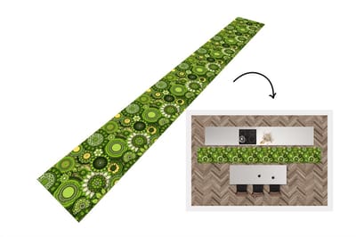 Keukenloper - Keukenmat - Bloemen - Groen - Patroon - 400x50 cm - Keuken vloerkleed