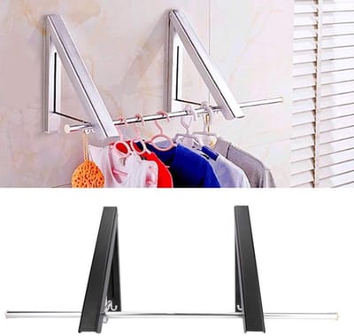 Dailygoods- Droogrek 120 Cm Aluminium - Wanddroogrek - Opvouwbaar