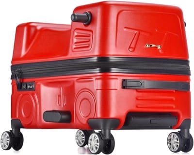 Reiskoffer Trolley - Kinderkoffer Rijden - Vakantie Avontuur - Uniek Voertuig Ontwerp - 60 x 43 x 40 cm - Multikleur
